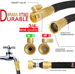 Expandable Garden Hose Kink-Free Lightweight Solid Brass Connectors