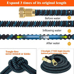 Expandable Garden Hose Kink-Free Lightweight Solid Brass Connectors