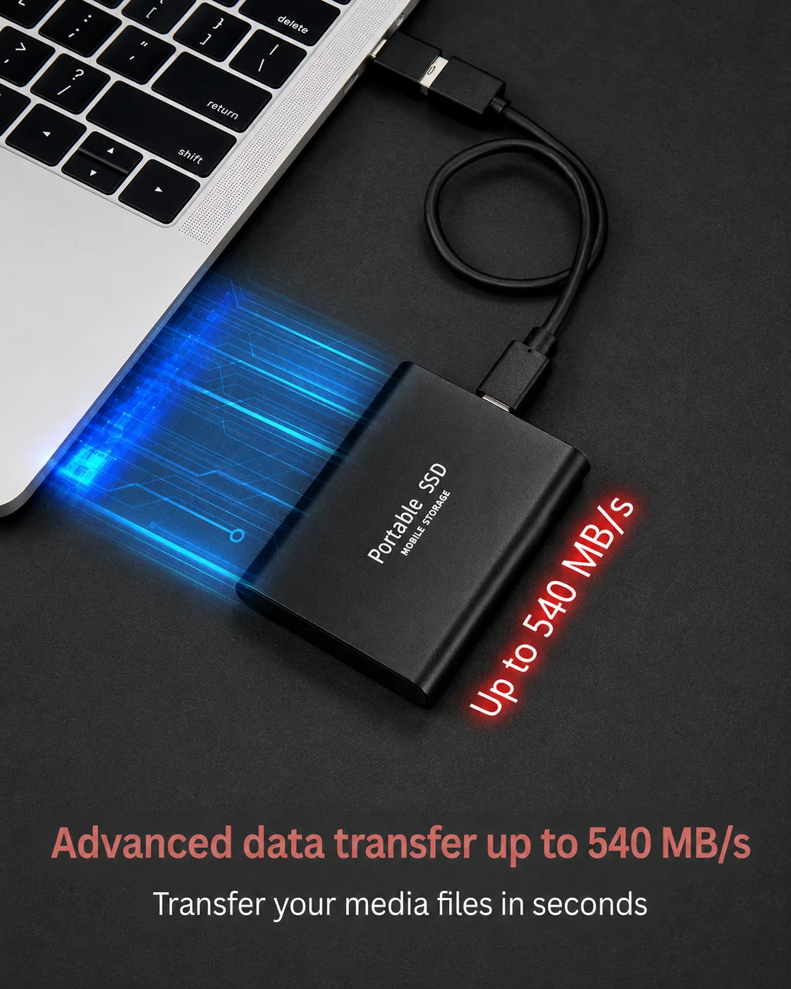External SSD 128TB High-Speed USB-C Portable Storage
