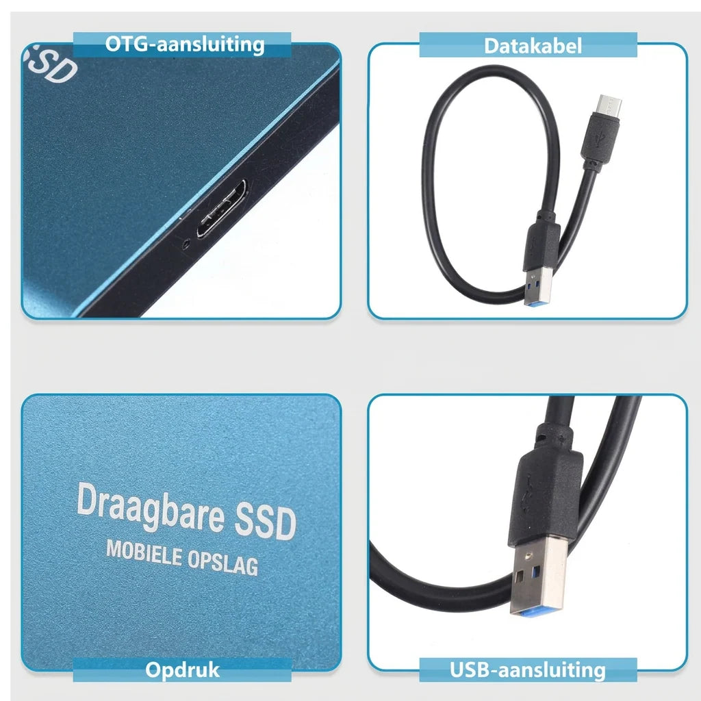 External SSD 2TB USB-C 1050 MB/s Shock-Resistant