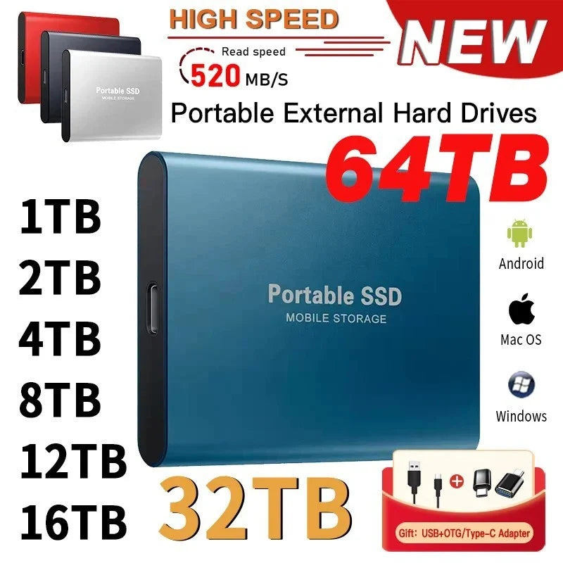 External SSD USB 3.0 Aluminum Casing