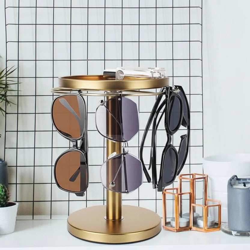 Eyeglasses Organizer 360° Rotating Metal Space-Saving Stand