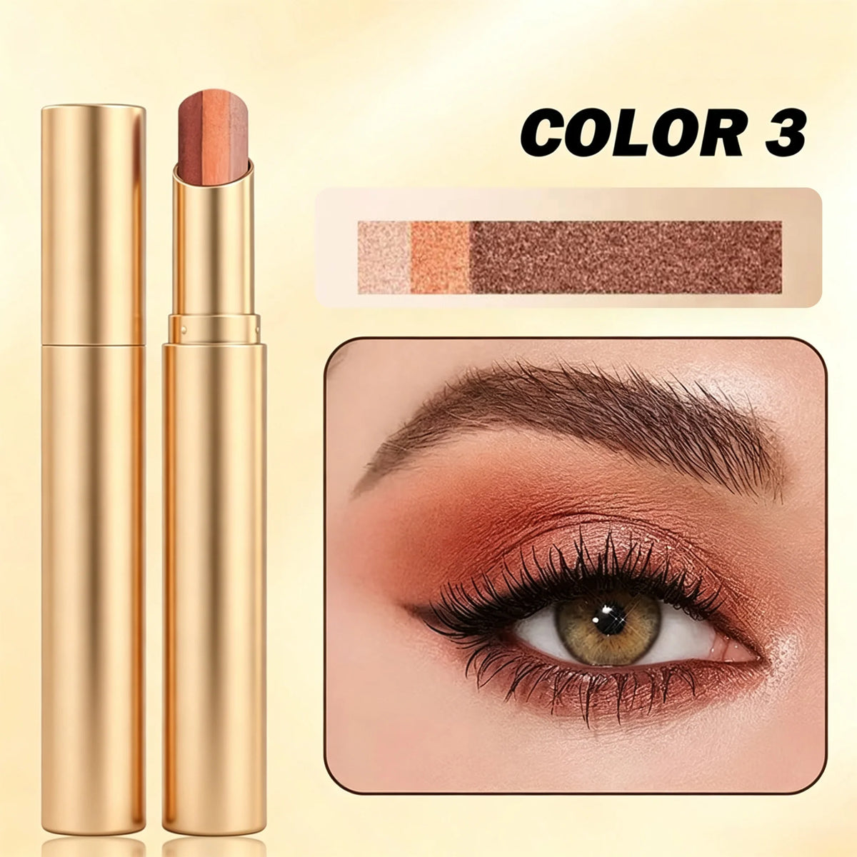 Eyeshadow Stick 3-In-1 Waterproof Long-Wear Formula