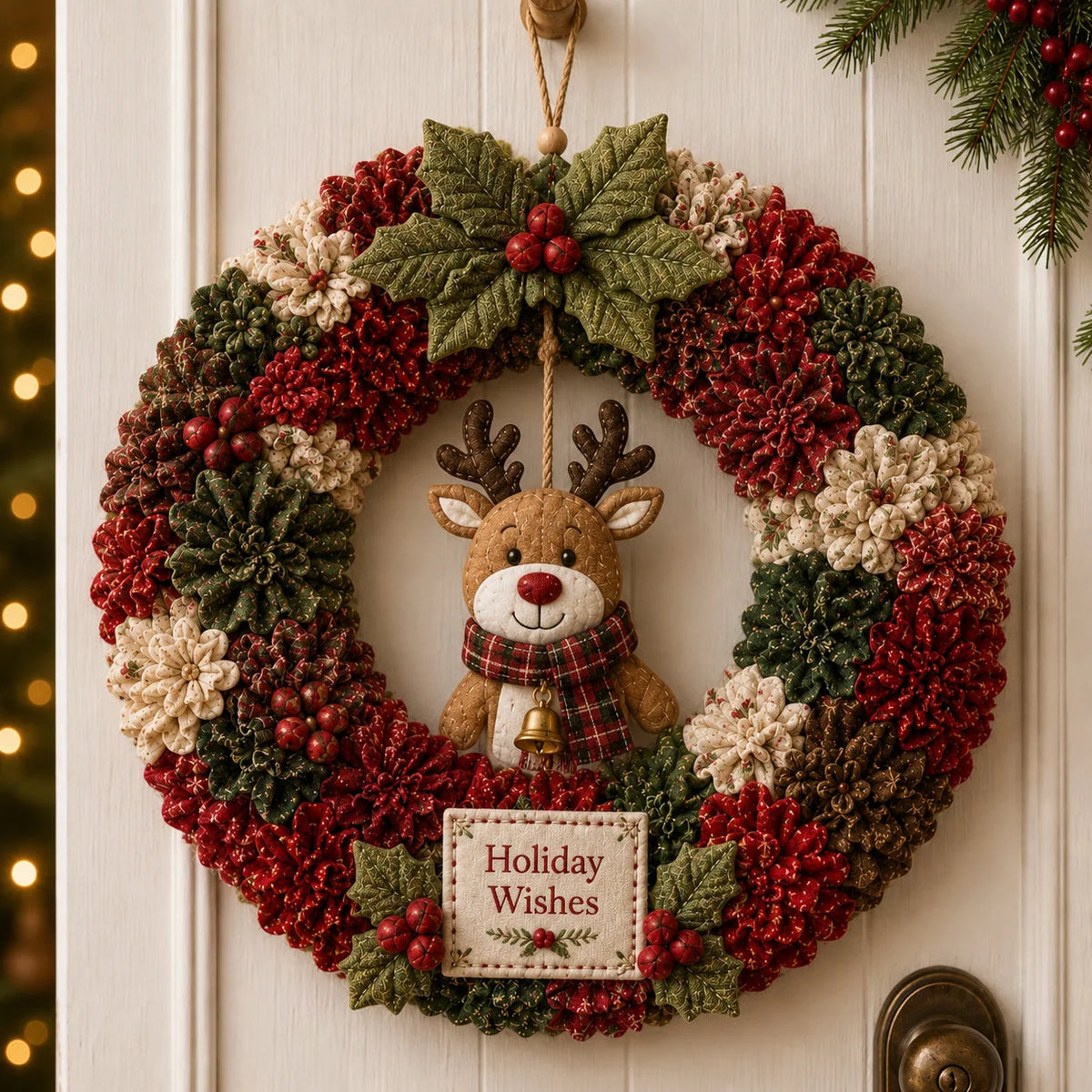 Fabric Wreath Kit No-Sew 3D Christmas Designs