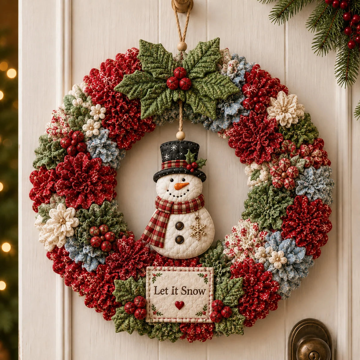 Fabric Wreath Kit No-Sew 3D Christmas Designs