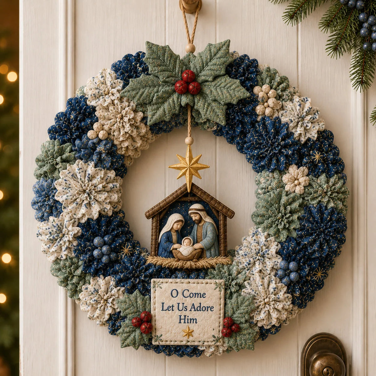 Fabric Wreath Kit No-Sew 3D Christmas Designs