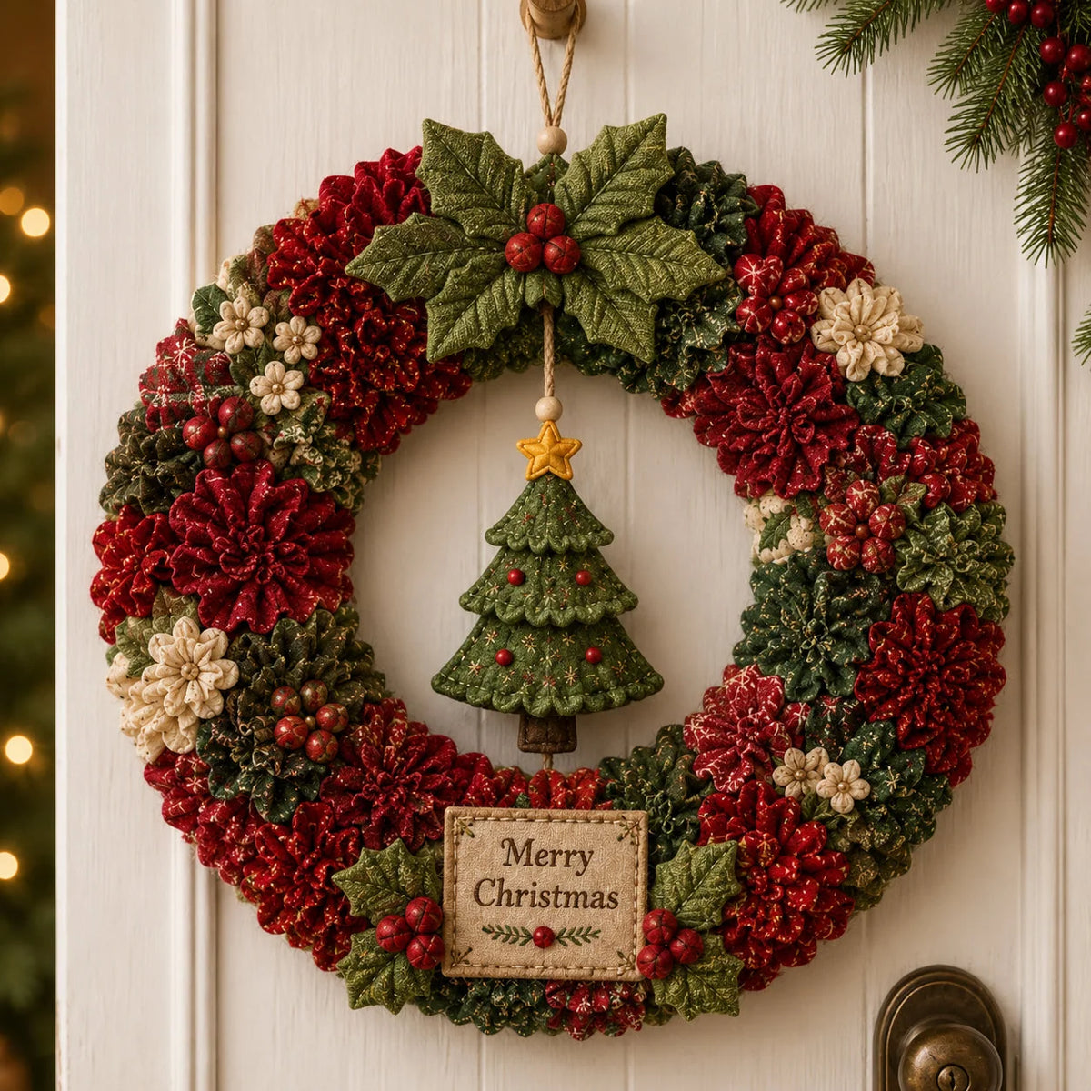 Fabric Wreath Kit No-Sew 3D Christmas Designs