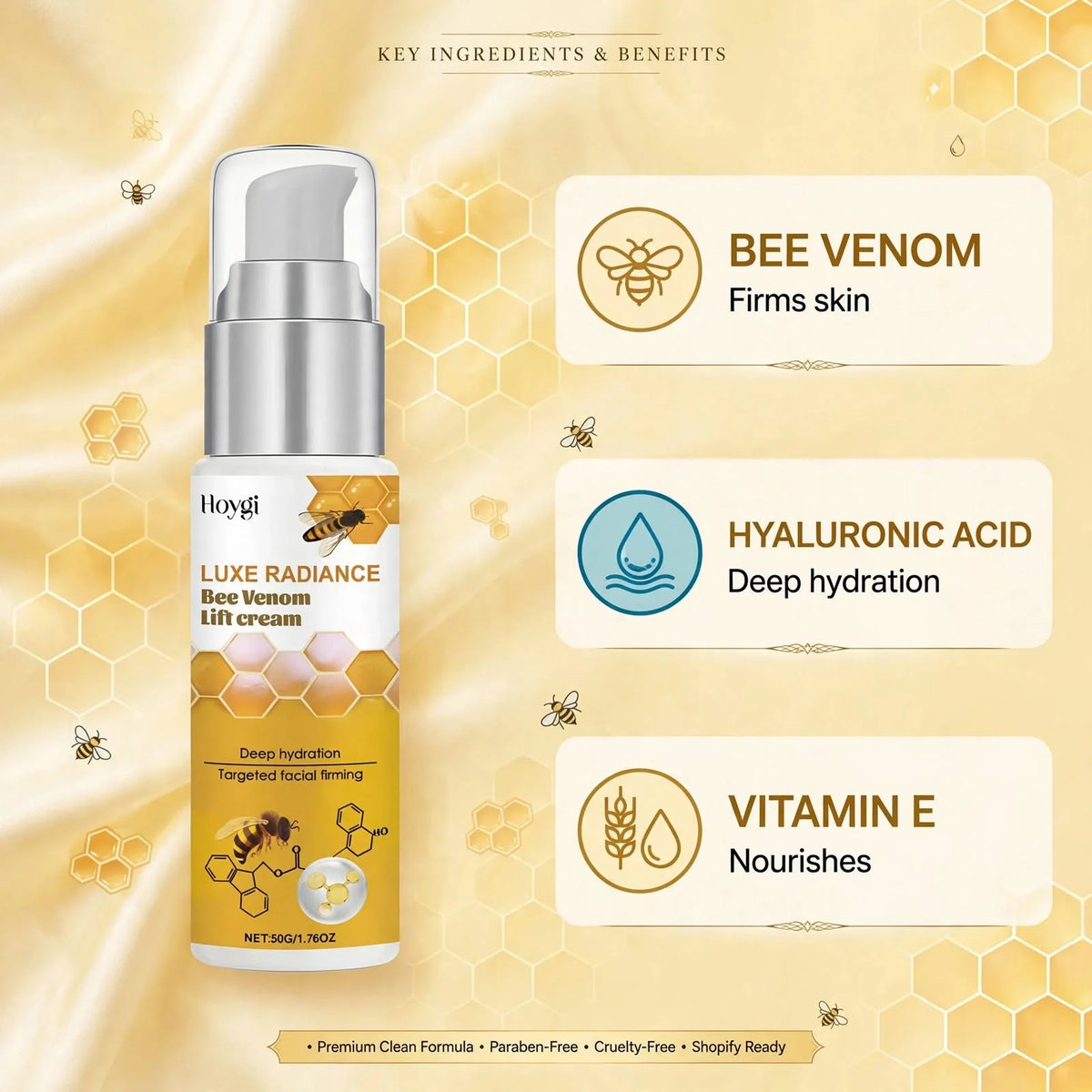 Face Cream Set Hyaluronic Acid & Gua Sha Tool