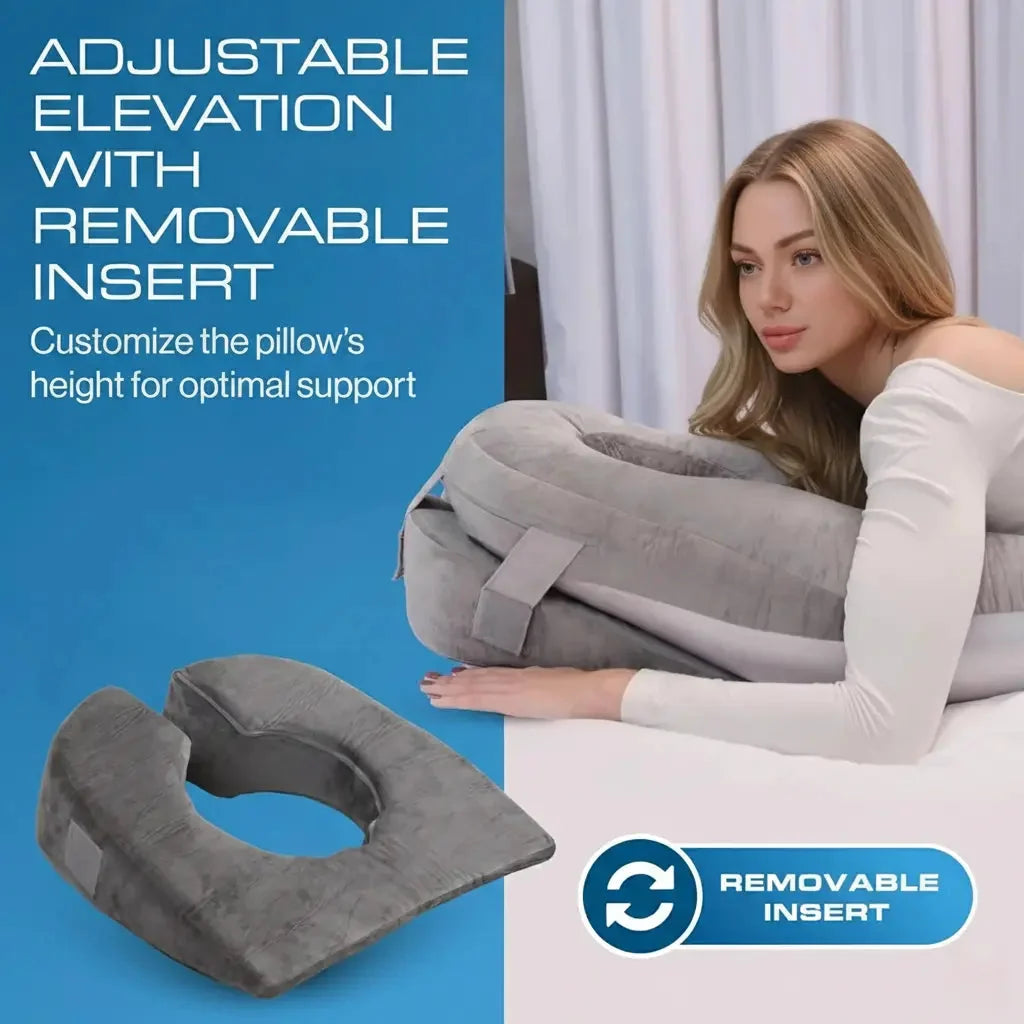 Face-Down Pillow Open Center Shredded Memory Foam