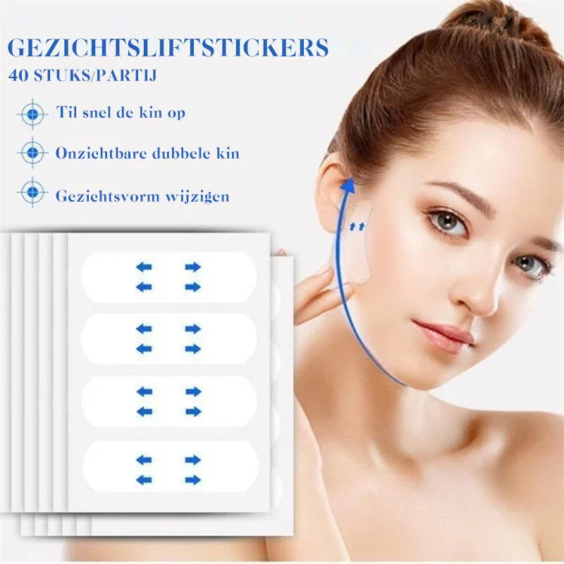 Facial Lifting Tape Clear Invisible Waterproof 40 Pieces