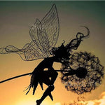 Fairy Garden Stake Metal Dandelion Weather-Resistant