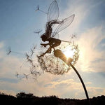 Fairy Garden Stake Metal Dandelion Weather-Resistant