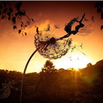 Fairy Garden Stake Metal Dandelion Weather-Resistant