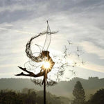 Fairy Garden Stake Metal Dandelion Weather-Resistant