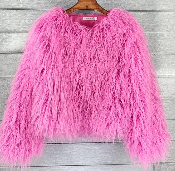 Faux Fur Coat Soft Warm Lined Animal-Free Materials