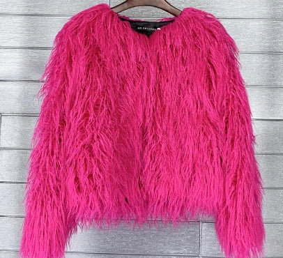 Faux Fur Coat Soft Warm Lined Animal-Free Materials