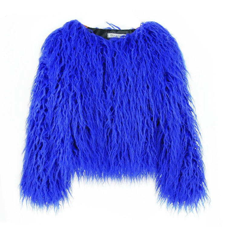 Faux Fur Coat Soft Warm Lined Animal-Free Materials