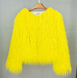 Faux Fur Coat Soft Warm Lined Animal-Free Materials