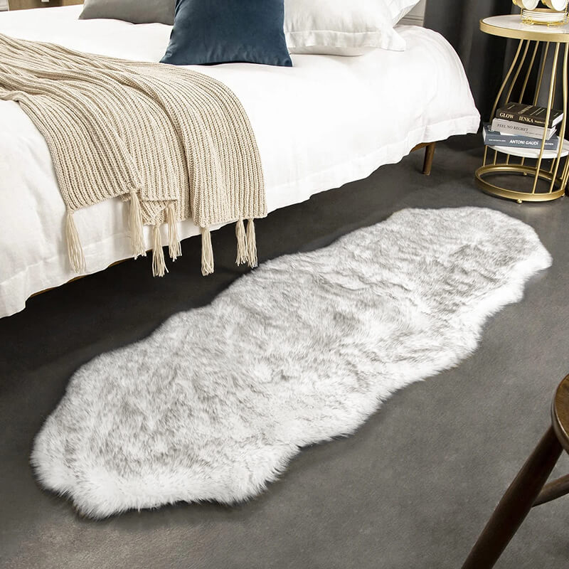Faux Fur Rug Long-Pile Soft Non-Slip Backing