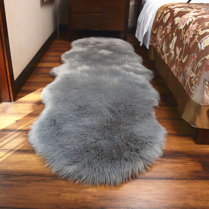 Faux Fur Rug Long-Pile Soft Non-Slip Backing