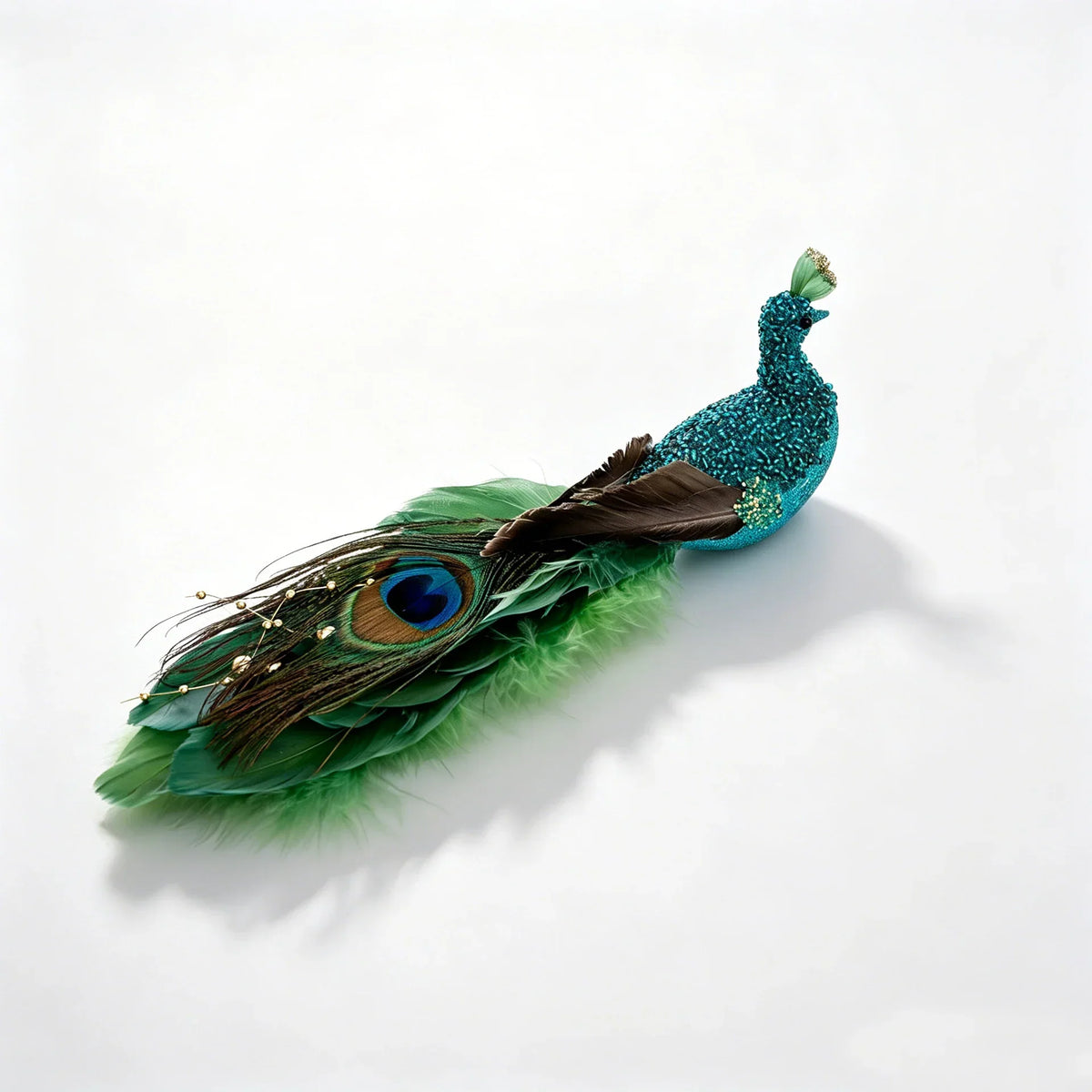 Feather Decoration Sparkling Sequin Accents