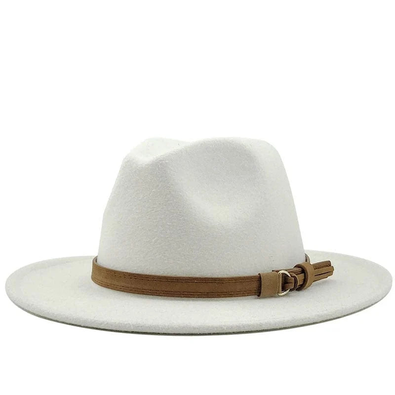 Fedora Hat Cotton & Wool Sun Protection Leather Band