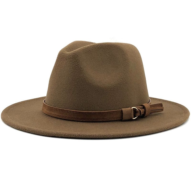 Fedora Hat Cotton & Wool Sun Protection Leather Band