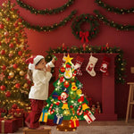 Felt Christmas Tree 30 Removable Ornaments Warm LED Lights