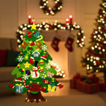 Felt Christmas Tree 30 Removable Ornaments Warm LED Lights