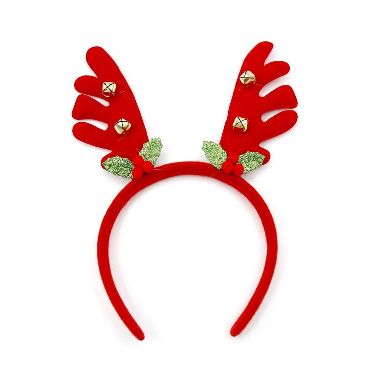 Festive Headband Santa Figurines & Sparkle Accents