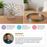 Fidget Toy Geometric Ring Design Reflective Metallic Finish