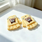 Fingerless Gloves Soft Fabric Touchscreen-Friendly Bear Design