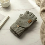 Fingerless Gloves Touchscreen Compatible Soft Acrylic Knit