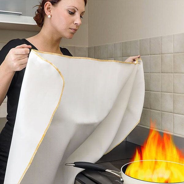 Fire Blanket EN 1869 Certified Fiberglass Reusable Wall-Mount Pouch