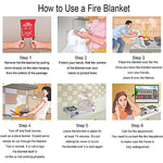 Fire Blanket EN 1869 Certified Fiberglass Reusable Wall-Mount Pouch