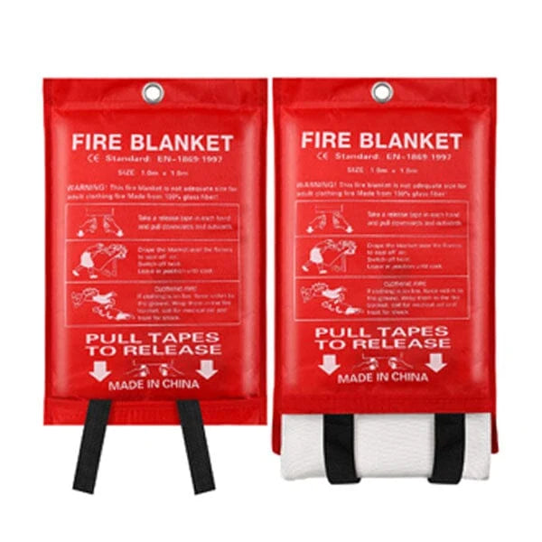 Fire Blanket EN 1869 Certified Fiberglass Reusable Wall-Mount Pouch