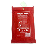 Fire Blanket Fiberglass 100 x 100 cm Wall-Mount Pouch