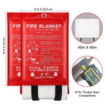 Fire Blanket Fiberglass 100 x 100 cm Wall-Mount Pouch