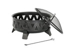 Fire Pit 30-Inch Steel Wood-Burning With Spark Screen & Poker