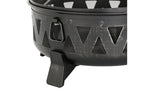 Fire Pit 30-Inch Steel Wood-Burning With Spark Screen & Poker