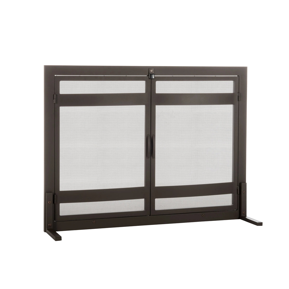 Fireplace Screen Wrought Iron Hinged Double Doors