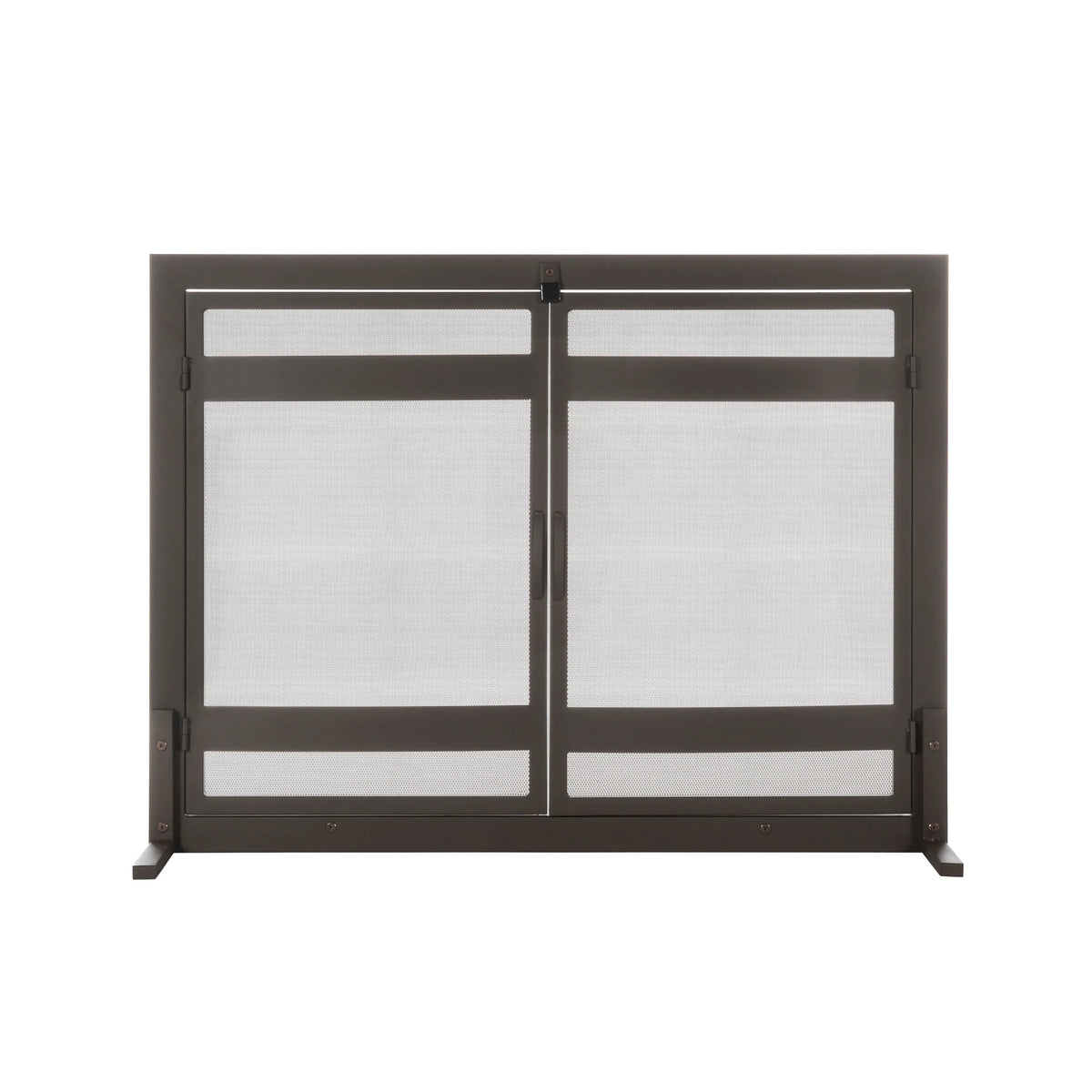 Fireplace Screen Wrought Iron Hinged Double Doors