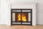 Fireplace Screen Wrought Iron Hinged Double Doors