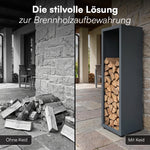 Firewood Rack Galvanized Steel Weather-Resistant Adjustable Feet