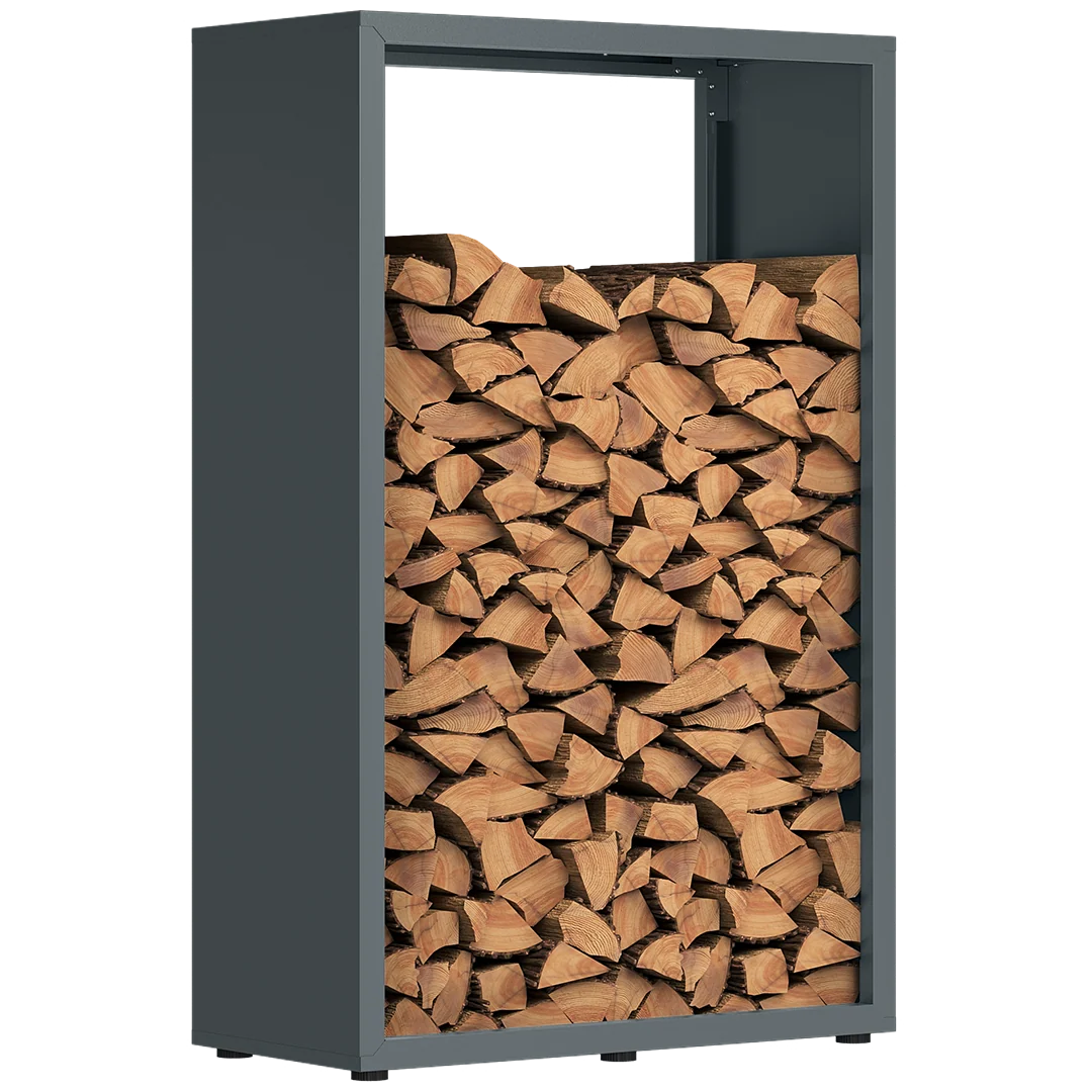 Firewood Rack Galvanized Steel Weather-Resistant Adjustable Feet