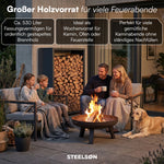 Firewood Rack Galvanized Steel Weather-Resistant Adjustable Feet