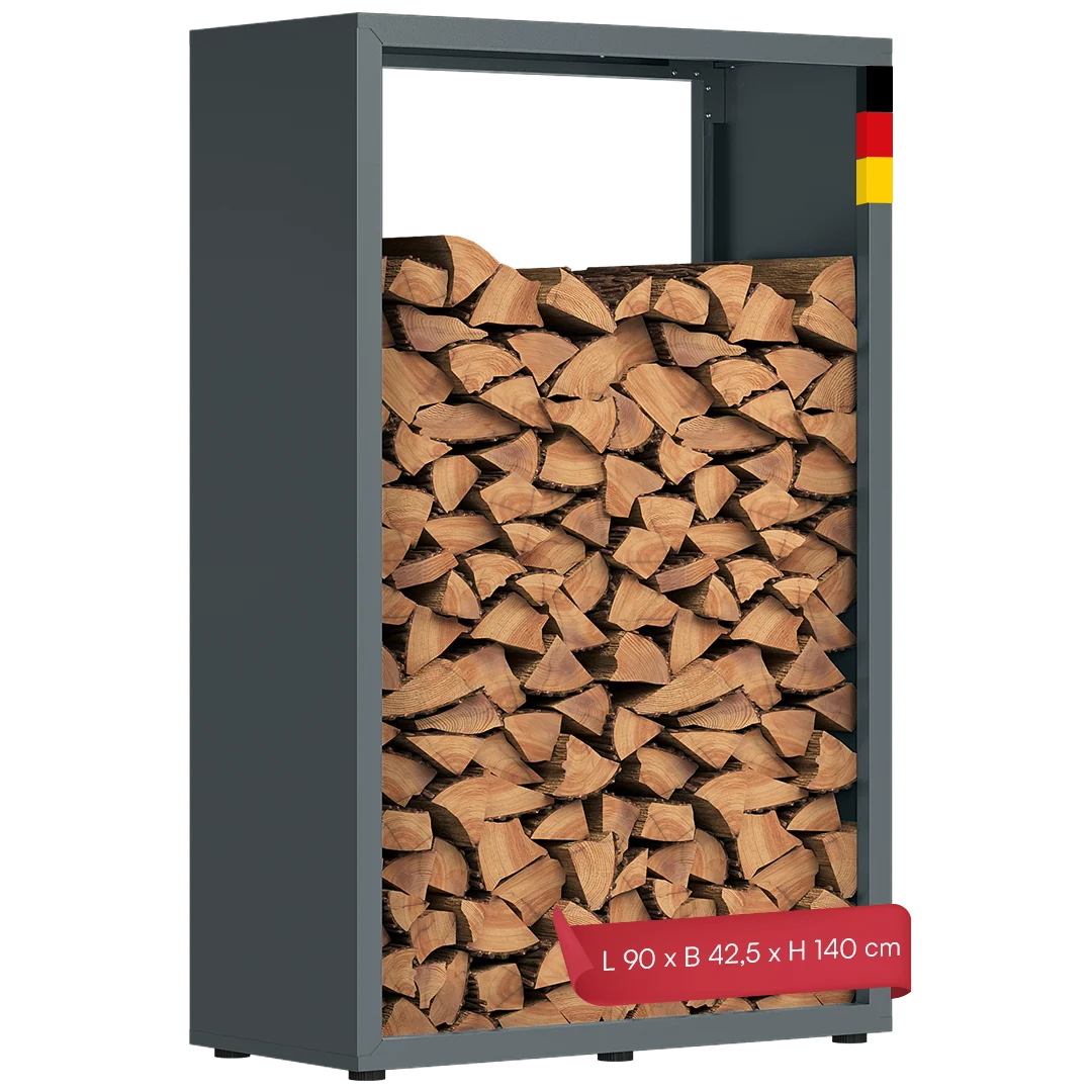 Firewood Rack Galvanized Steel Weather-Resistant Adjustable Feet