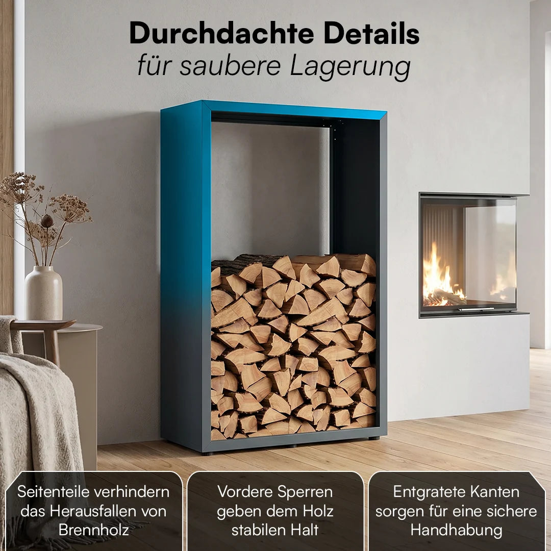 Firewood Rack Galvanized Steel Weather-Resistant Adjustable Feet