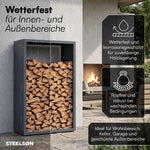 Firewood Rack Galvanized Steel Weather-Resistant Adjustable Feet