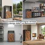 Firewood Rack Galvanized Steel Weather-Resistant Adjustable Feet